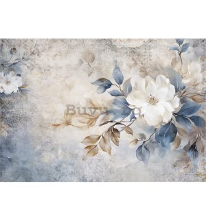 Fototapet vlies: Pastel Blue Flowers - 254x184 cm