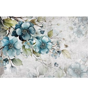 Fototapet vlies: Turquoise Flowers - 254x184 cm