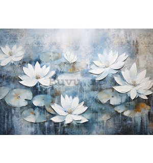 Fototapet vlies: Water lily flowers - 254x184 cm
