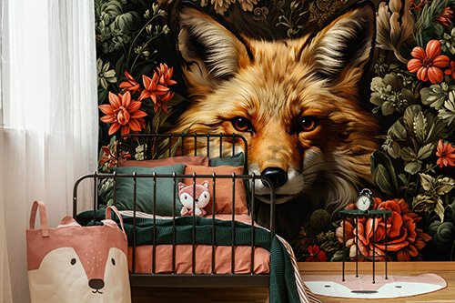 Fototapet vlies: Fox Flowers - 254x184 cm