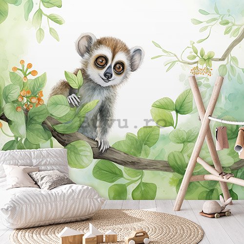 Fototapet vlies: For Children Animals Lemur - 254x184 cm