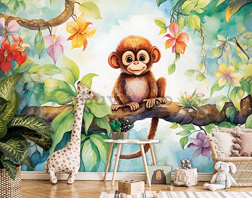 Fototapet vlies: For Children Animals Monkey - 254x184 cm