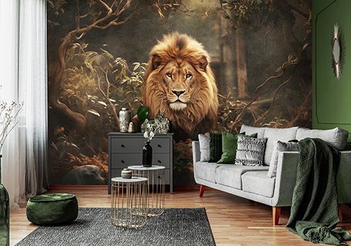 Fototapet vlies: Animals Cats Lion - 254x184 cm