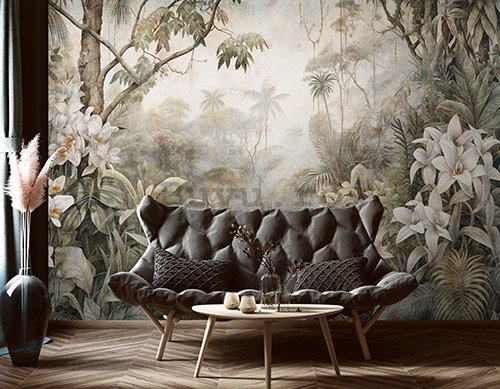 Fototapet vlies: Nature Leaves Exotic Jungle - 254x184 cm