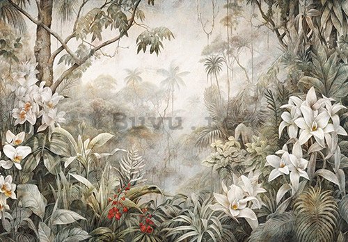Fototapet vlies: Nature Leaves Exotic Jungle - 254x184 cm
