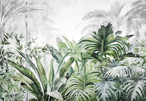 Fototapet vlies: Nature Leaves Exotic Jungle (1) - 254x184 cm