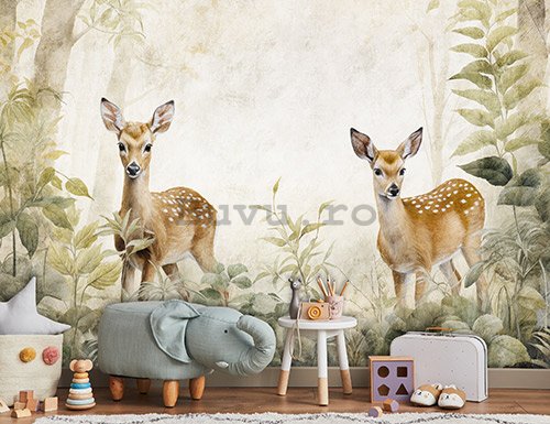 Fototapet vlies: For children Forest Roe Deer - 254x184 cm