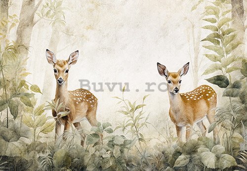 Fototapet vlies: For children Forest Roe Deer - 254x184 cm