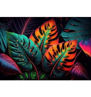 Fototapet vlies: Nature leaves art neon - 368x254 cm