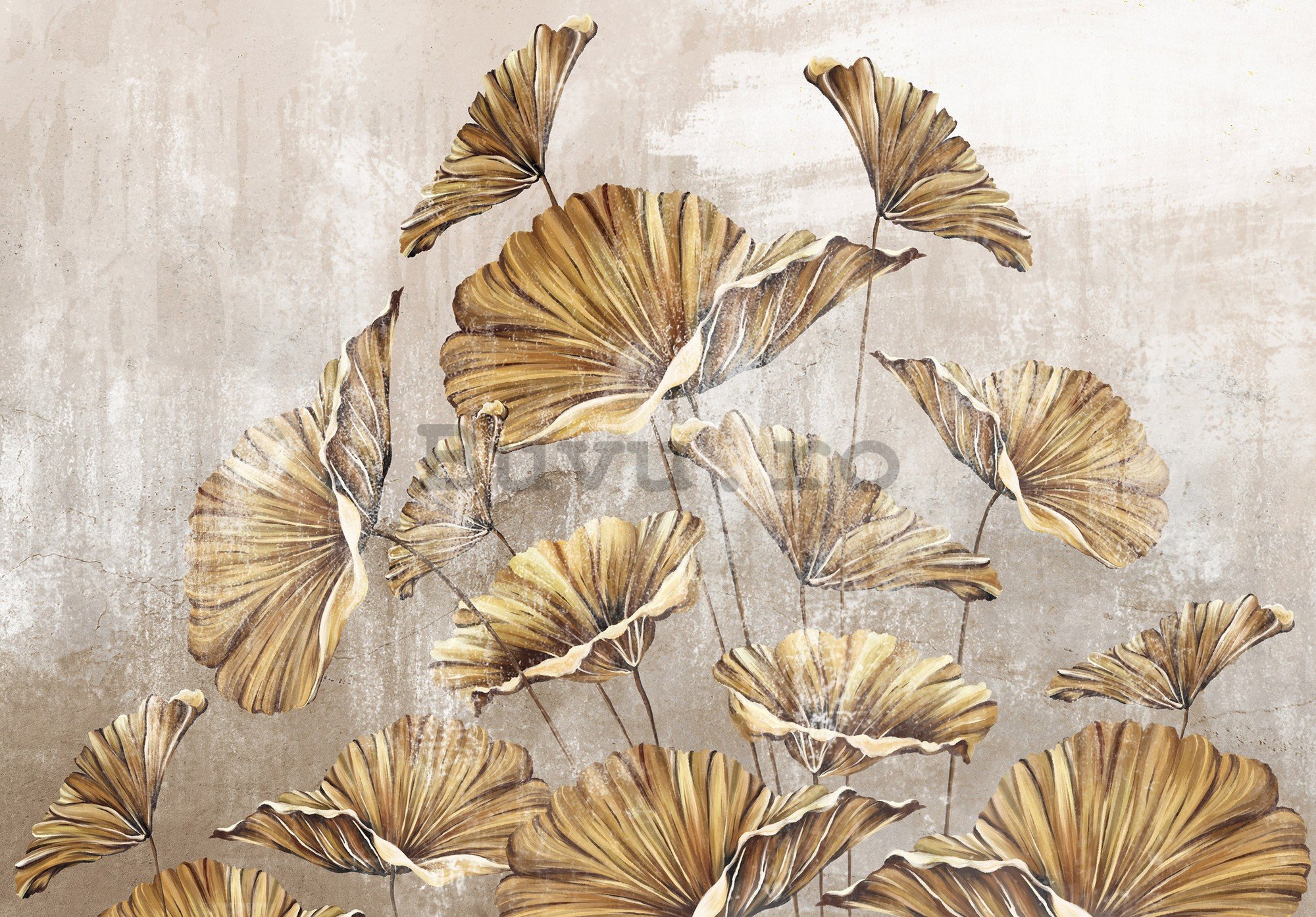 Fototapet vlies: Golden leaves - 368x254 cm