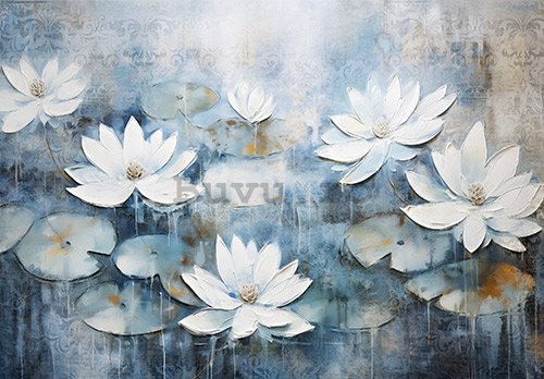 Fototapet vlies: Water lily flowers - 368x254 cm