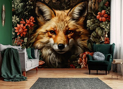 Fototapet vlies: Fox Flowers - 368x254 cm