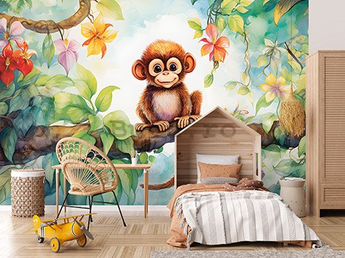 Fototapet vlies: For Children Animals Monkey - 368x254 cm
