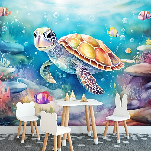 Fototapet vlies: For Children Animals Turtle - 368x254 cm