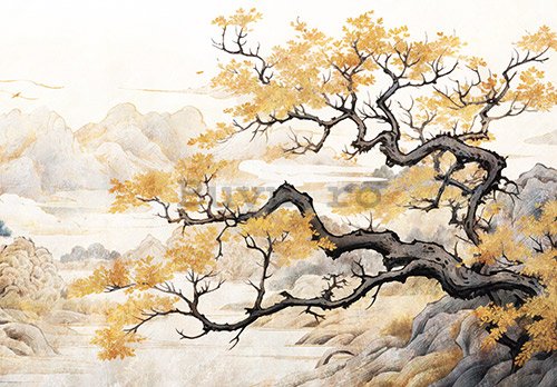 Fototapet vlies: Art Japanese Tree - 368x254 cm