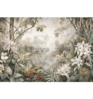Fototapet vlies: Nature Leaves Exotic Jungle - 368x254 cm