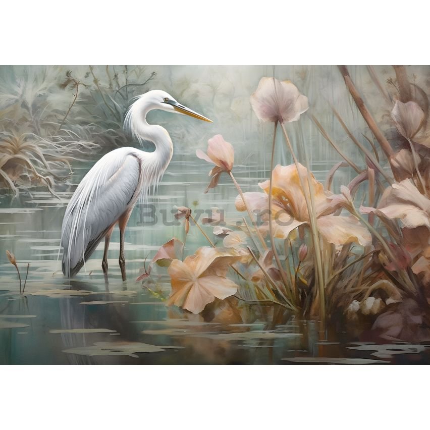 Fototapet vlies: Art Abstract Birds Flowers Nature -152,5x104 cm