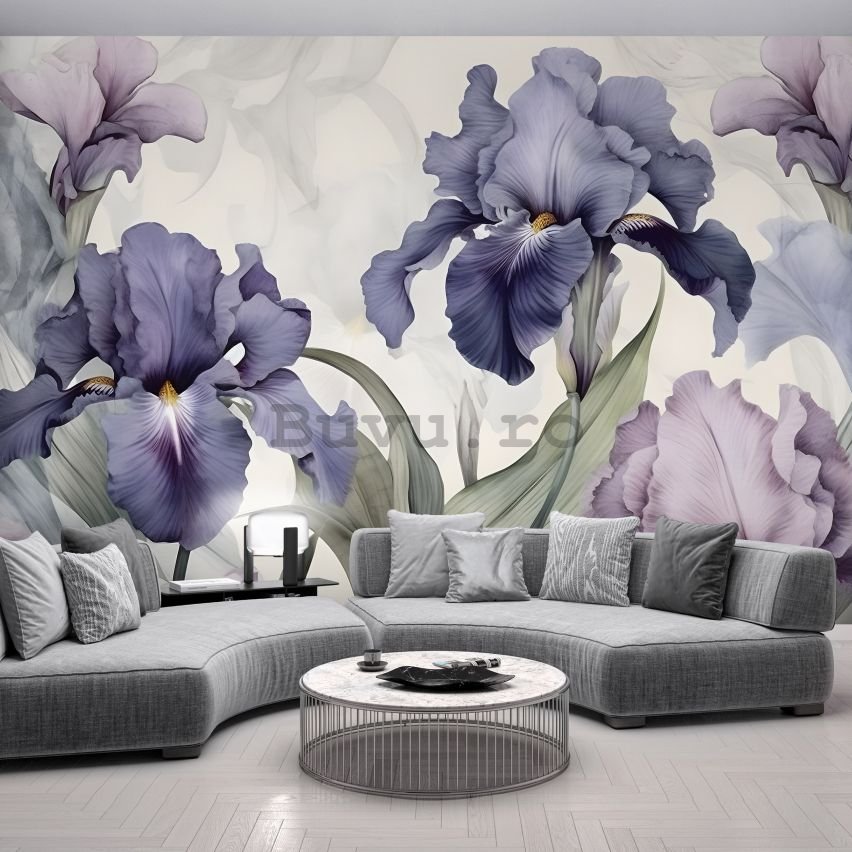 Fototapet vlies: Nature Flowers Modern Romantic Iris -152,5x104 cm