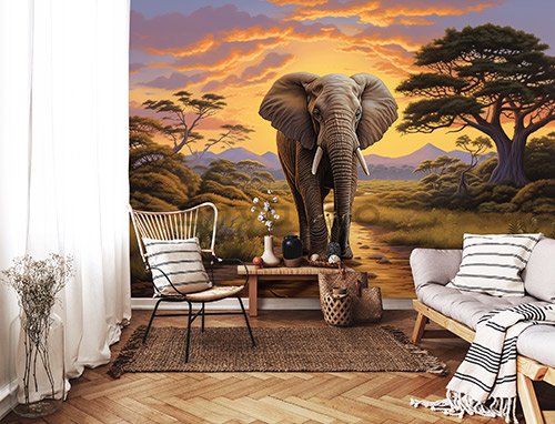 Fototapet vlies: Animals Elephant Safari -152,5x104 cm