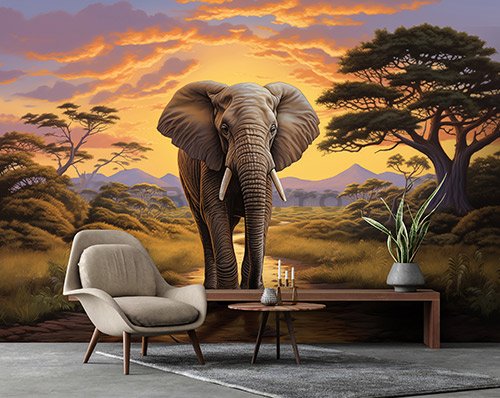 Fototapet vlies: Animals Elephant Safari -152,5x104 cm