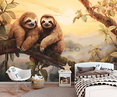 Fototapet vlies: Sloths Wild Animals -152,5x104 cm