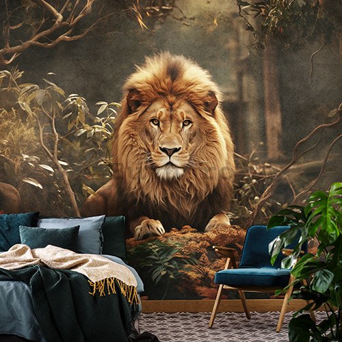 Fototapet vlies: Animals Cats Lion -152,5x104 cm