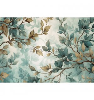 Fototapet vlies: Art Painted Leaves Branches - 104x70,5 cm