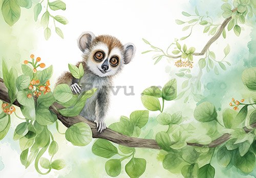 Fototapet vlies: For Children Animals Lemur - 104x70,5 cm