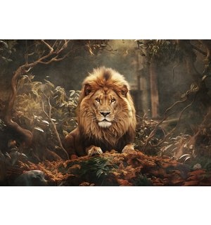 Fototapet vlies: Animals Cats Lion - 104x70,5 cm
