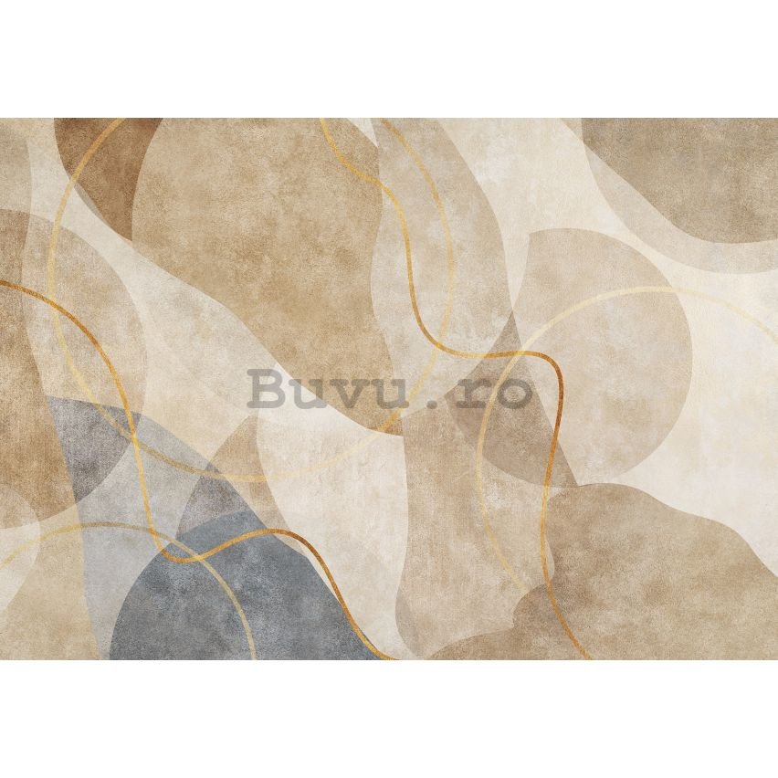Fototapet vlies: Art abstraction boho gold - 208x146 cm