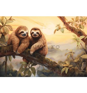 Fototapet vlies: Sloths Wild Animals - 208x146 cm