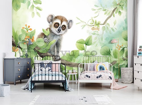 Fototapet vlies: For Children Animals Lemur - 208x146 cm