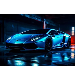 Fototapet vlies: Car Lamborghini luxurious neon (1) - 312x219cm