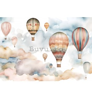 Fototapet vlies: For kids fairytale watercolour balloons (1) - 312x219cm