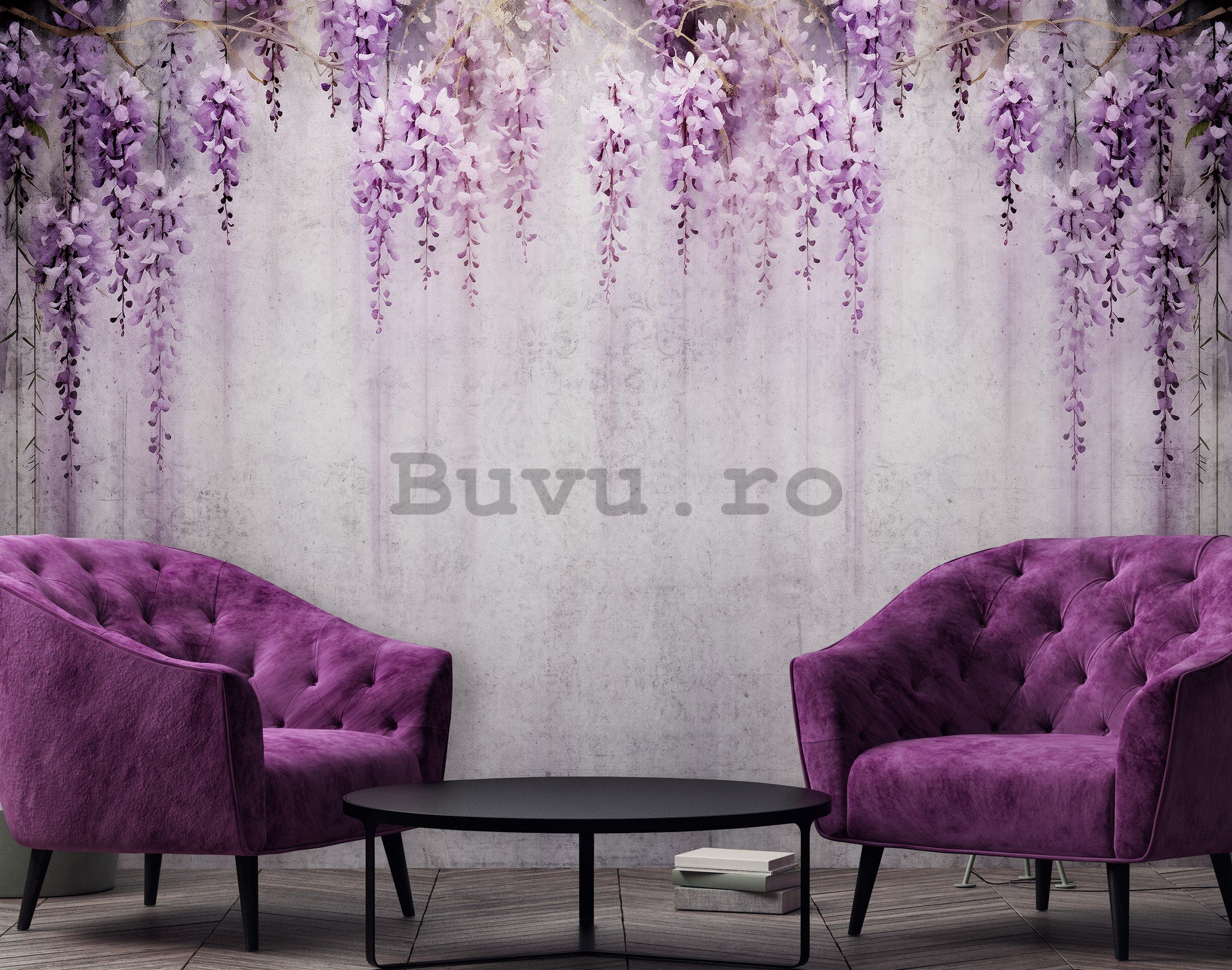 Fototapet vlies: Flowers Violet Wisteria Romantic - 312x219cm