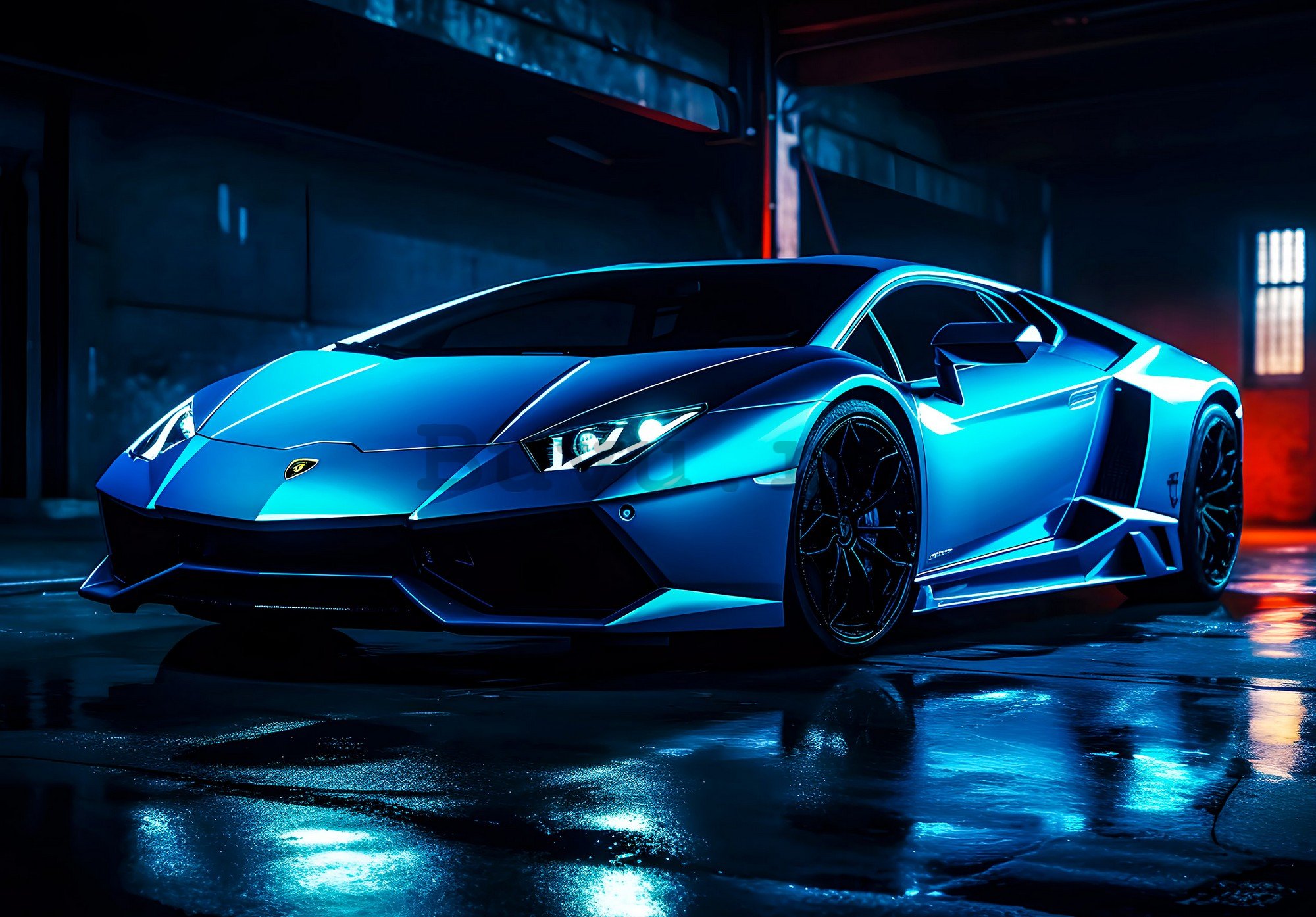 Fototapet vlies: Car Lamborghini luxurious neon (1) - 416x254 cm