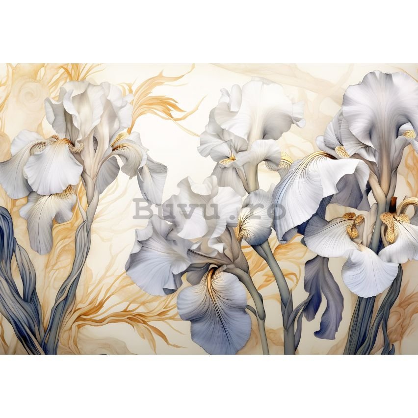 Fototapet vlies: Nature Iris Flowers - 416x254 cm