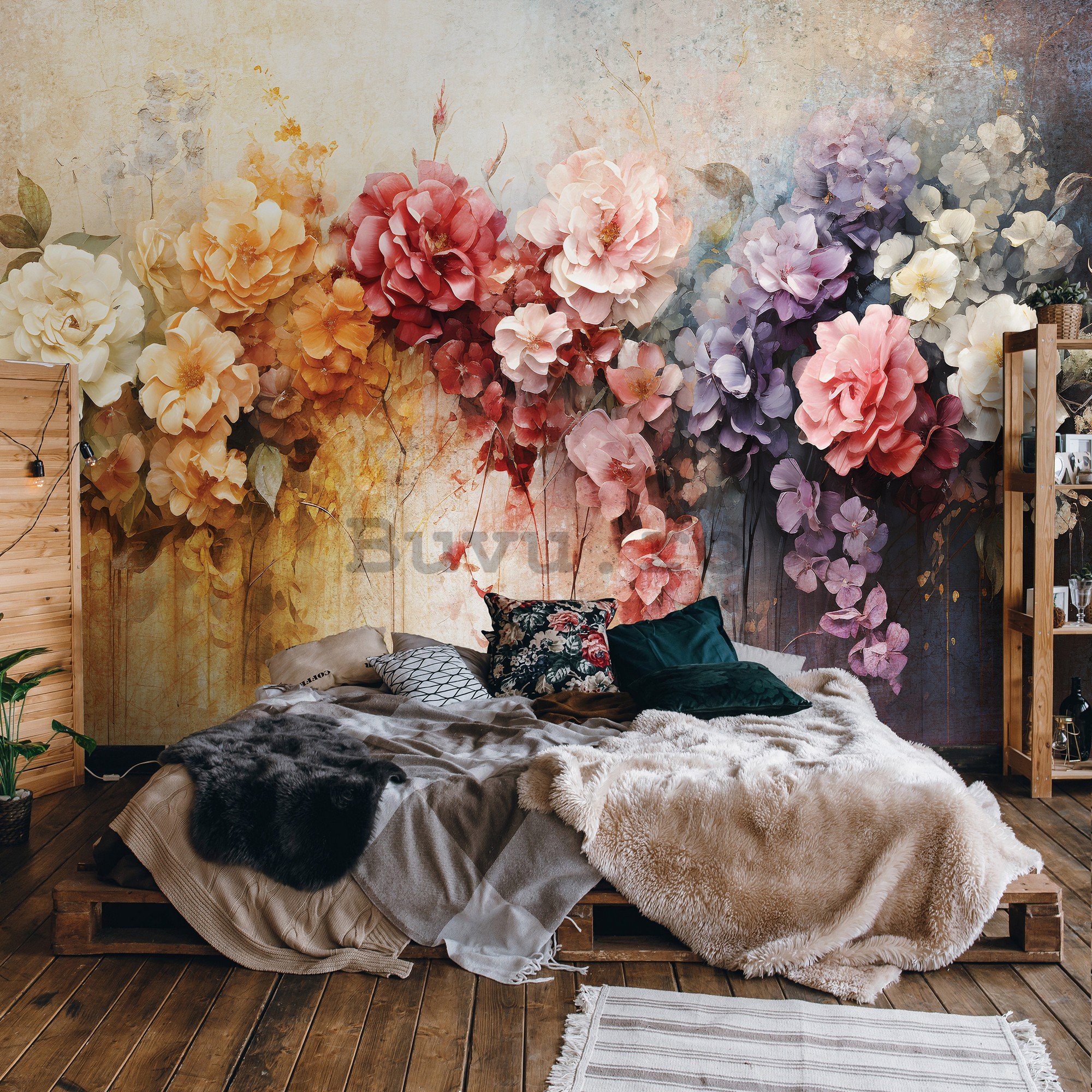 Fototapet vlies: Flowers Colorful Composition - 416x254 cm