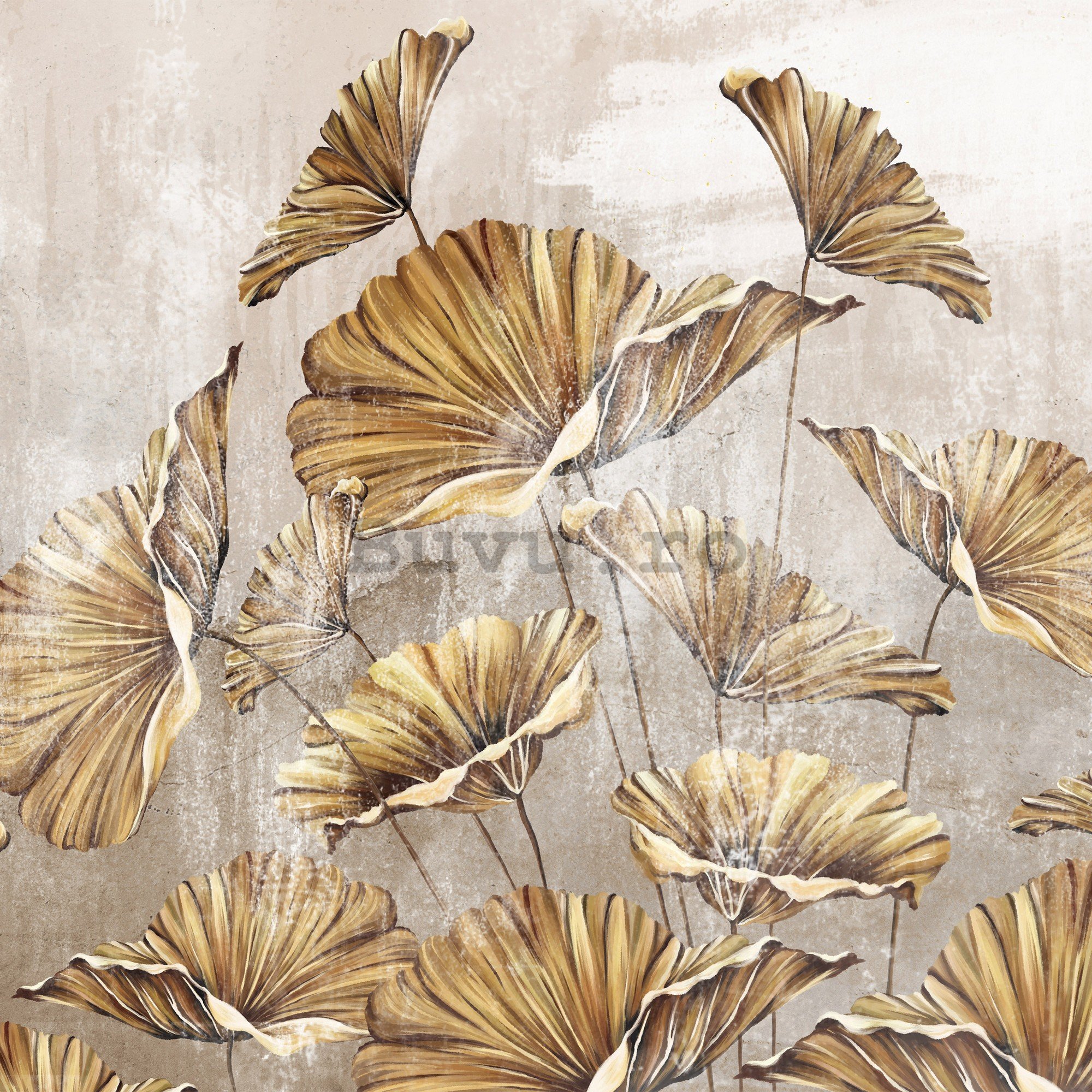 Fototapet vlies: Golden leaves - 416x254 cm