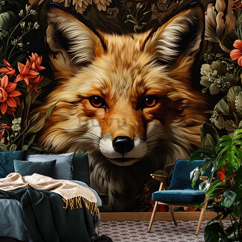 Fototapet vlies: Fox Flowers - 416x254 cm